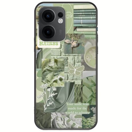 Aesthetic Green Oppo Reno 13 F 5G Black TPU (Μαύρη Σιλικόνη)