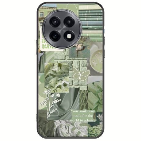 Aesthetic Green OnePlus 13R 5G Black TPU (Μαύρη Σιλικόνη)