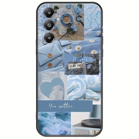 Aesthetic Blue Samsung Galaxy S25 FE 5G Black TPU (Μαύρη Σιλικόνη)
