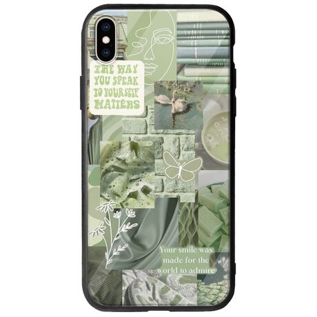Aesthetic Green iPhone X / XS Groove TPU (Tempered Glass και TPU)