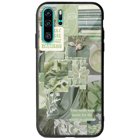 Aesthetic Green Huawei P30 Pro Groove TPU (Tempered Glass και TPU)