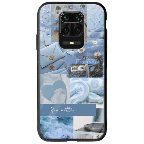 Aesthetic Blue Xiaomi Redmi Note 9S / 9 Pro / 9 Pro Max Groove TPU (Tempered Glass και TPU)