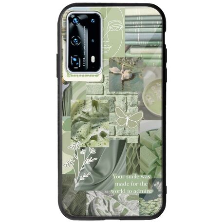 Aesthetic Green Huawei P40 Groove TPU (Tempered Glass και TPU)