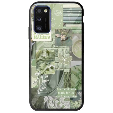 Aesthetic Green Samsung Galaxy A41 Groove TPU (Tempered Glass και TPU)