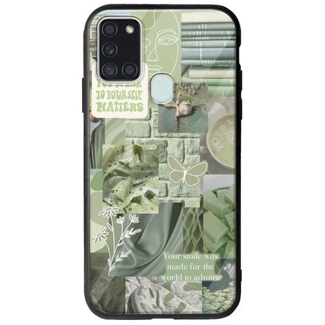 Aesthetic Green Samsung Galaxy A21s Groove TPU (Tempered Glass και TPU)