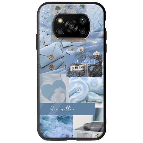 Aesthetic Blue Xiaomi Poco X3 NFC / X3 Pro Groove TPU (Tempered Glass και TPU)