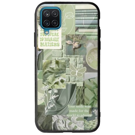 Aesthetic Green Samsung Galaxy A12 Groove TPU (Tempered Glass και TPU)