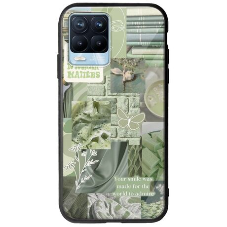 Aesthetic Green Realme 8 / 8 Pro Groove TPU (Tempered Glass και TPU)