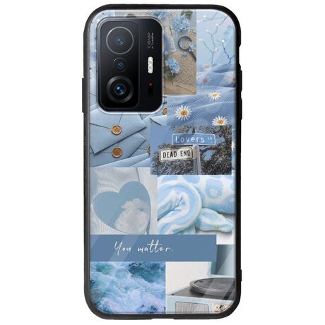 Aesthetic Blue Xiaomi 11T / 11T Pro Groove TPU (Tempered Glass και TPU)