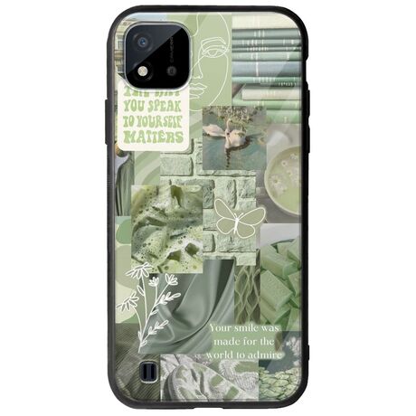 Aesthetic Green Realme C11 2021 Groove TPU (Tempered Glass και TPU)