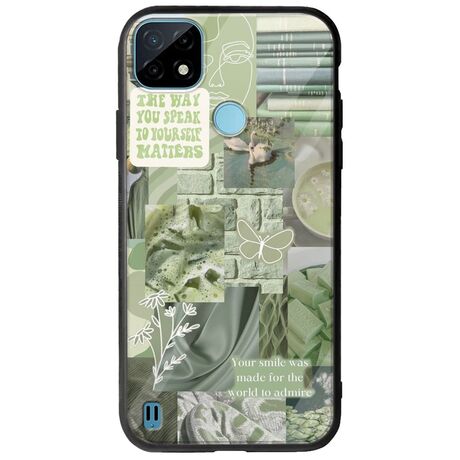 Aesthetic Green Realme C21Y / Realme C25Y Groove TPU (Tempered Glass και TPU)
