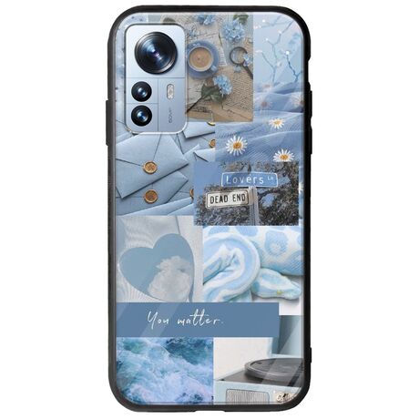 Aesthetic Blue Xiaomi 12 Pro Groove TPU (Tempered Glass και TPU)