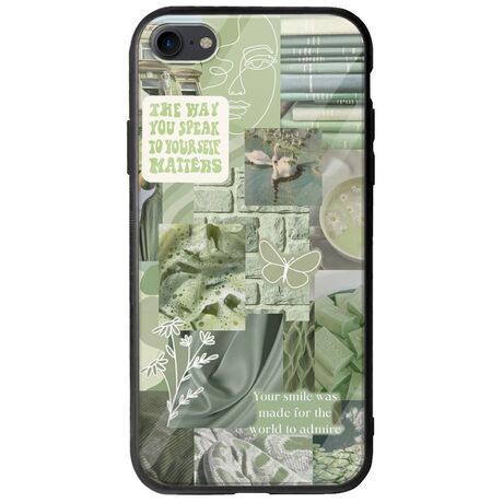 Aesthetic Green iPhone SE (2022) 5G Groove TPU (Tempered Glass και TPU)