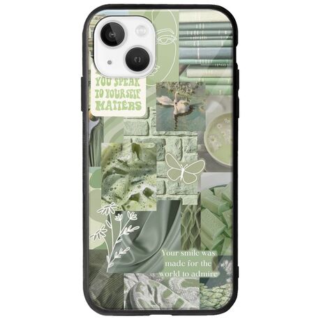 Aesthetic Green iPhone 14 Groove TPU (Tempered Glass και TPU)