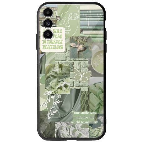 Aesthetic Green Samsung Galaxy A04s Groove TPU (Tempered Glass και TPU)
