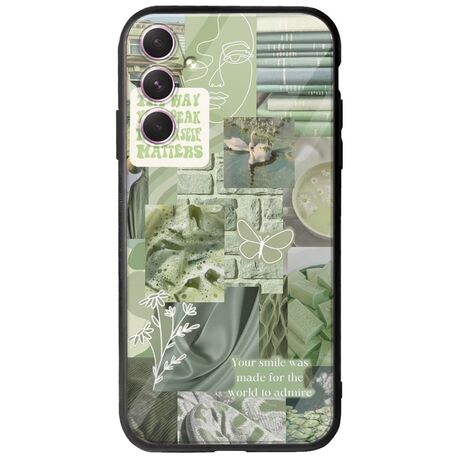 Aesthetic Green Samsung Galaxy A14 5G Groove TPU (Tempered Glass και TPU)