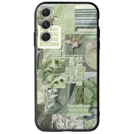 Aesthetic Green Samsung Galaxy A34 5G Groove TPU (Tempered Glass και TPU)