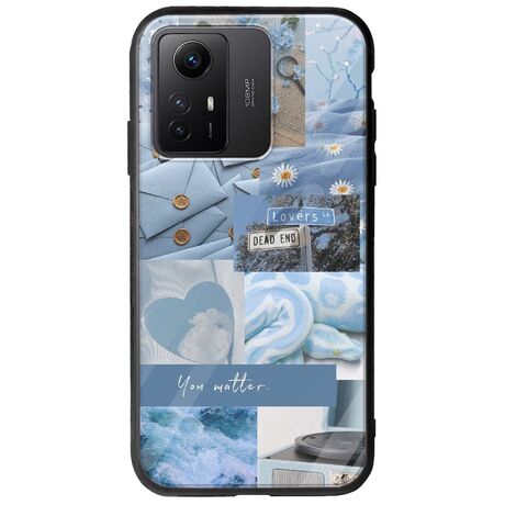 Aesthetic Blue Xiaomi Redmi Note 12S Groove TPU (Tempered Glass και TPU)