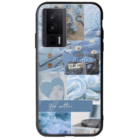 Aesthetic Blue Xiaomi Poco F5 Pro 5G Groove TPU (Tempered Glass και TPU)