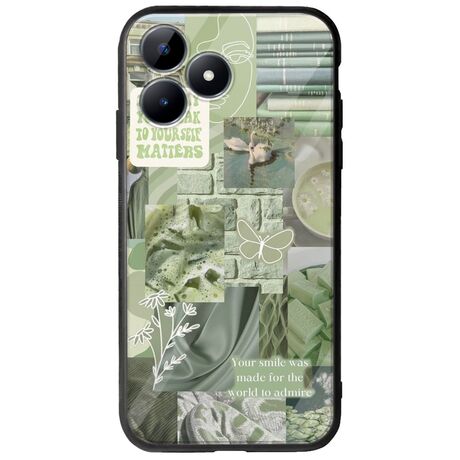 Aesthetic Green Realme C53 Groove TPU (Tempered Glass και TPU)