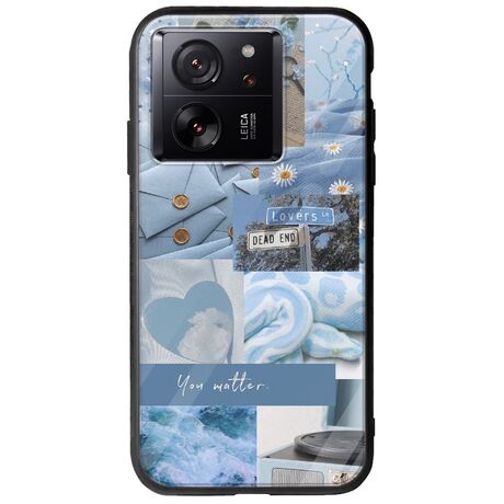 Aesthetic Blue Xiaomi 13T Pro 5G Groove TPU (Tempered Glass και TPU)
