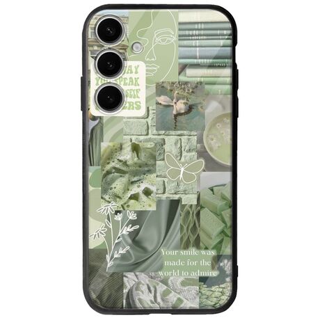 Aesthetic Green Samsung Galaxy A35 5G Groove TPU (Tempered Glass και TPU)