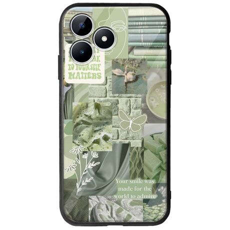 Aesthetic Green Realme Note 50 Groove TPU (Tempered Glass και TPU)