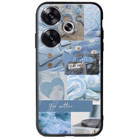 Aesthetic Blue Xiaomi Poco F6 5G Groove TPU (Tempered Glass και TPU)