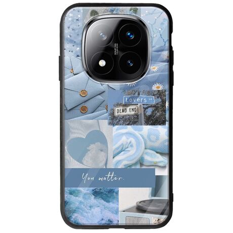 Aesthetic Blue Xiaomi Redmi Note 14 Pro+ 5G Groove TPU (Tempered Glass και TPU)