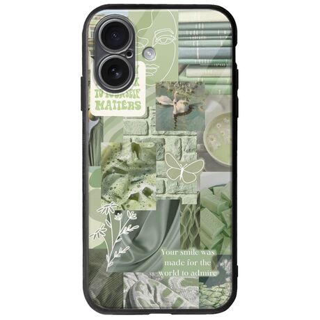 Aesthetic Green iPhone 17 Groove TPU (Tempered Glass και TPU)