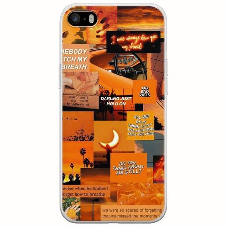 Aesthetic Orange iPhone 5/5s/SE 2016 Flexible TPU (Διάφανη Σιλικόνη)
