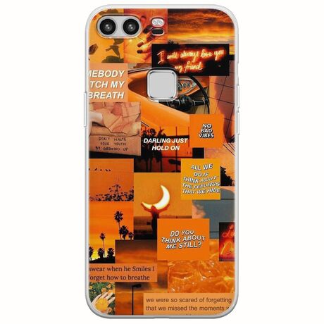 Aesthetic Orange Huawei P9 Lite Flexible TPU (Διάφανη Σιλικόνη)