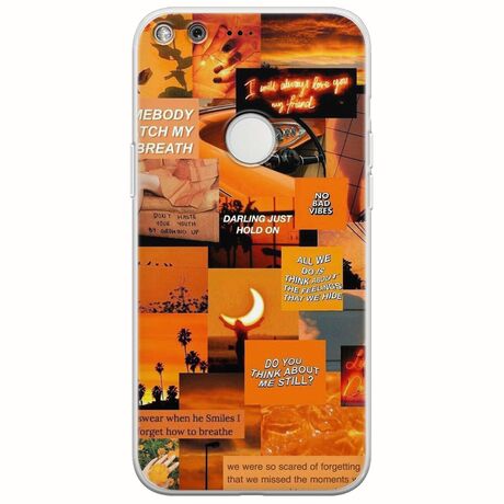 Aesthetic Orange Google Pixel Flexible TPU (Διάφανη Σιλικόνη)