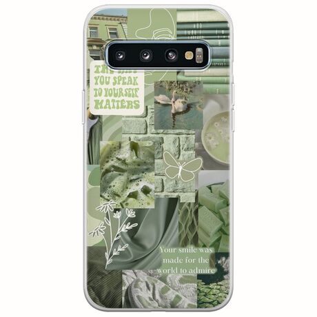 Aesthetic Green Samsung Galaxy S10 Plus Flexible TPU (Διάφανη Σιλικόνη)