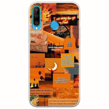 Aesthetic Orange Huawei P30 Lite Flexible TPU (Διάφανη Σιλικόνη)