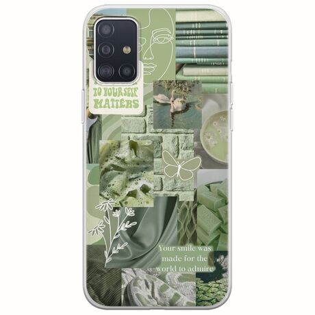 Aesthetic Green Samsung Galaxy A71 Flexible TPU (Διάφανη Σιλικόνη)