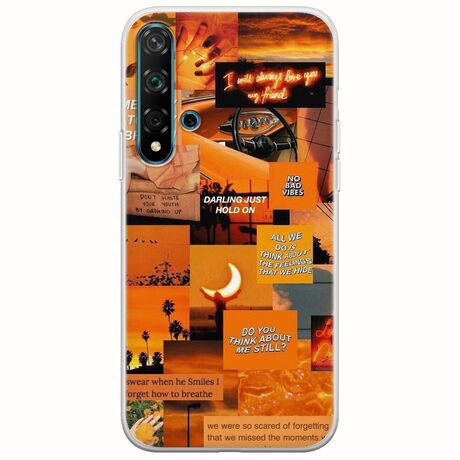Aesthetic Orange Huawei Nova 5T Flexible TPU (Διάφανη Σιλικόνη)