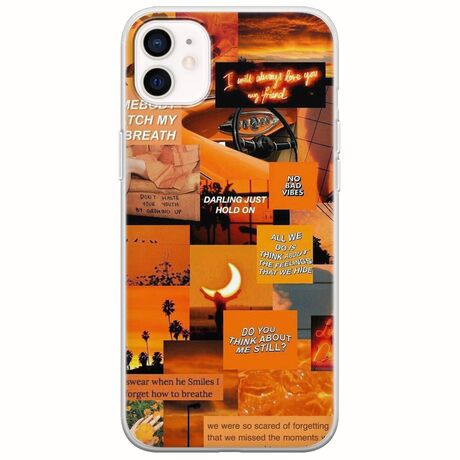 Aesthetic Orange iPhone 12 mini Flexible TPU (Διάφανη Σιλικόνη)