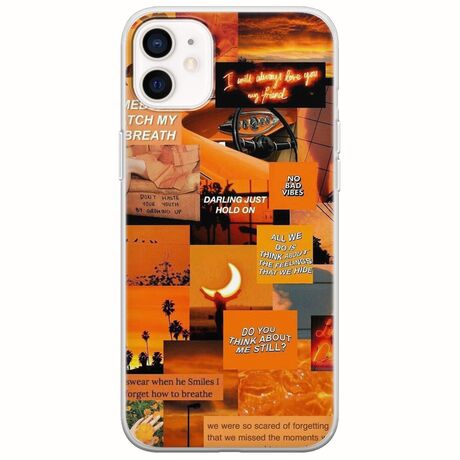 Aesthetic Orange iPhone 12 Flexible TPU (Διάφανη Σιλικόνη)