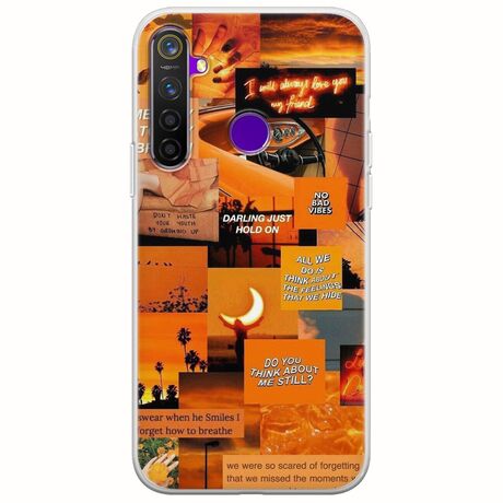 Aesthetic Orange Realme 5 Pro Flexible TPU (Διάφανη Σιλικόνη)