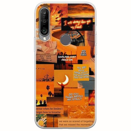 Aesthetic Orange Huawei Y6p Flexible TPU (Διάφανη Σιλικόνη)