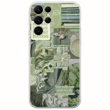 Aesthetic Green Samsung Galaxy S22 Ultra Flexible TPU (Διάφανη Σιλικόνη)