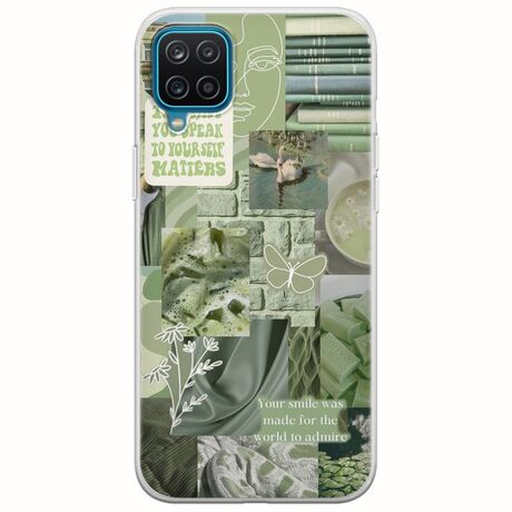 Aesthetic Green Samsung Galaxy M12 Flexible TPU (Διάφανη Σιλικόνη)