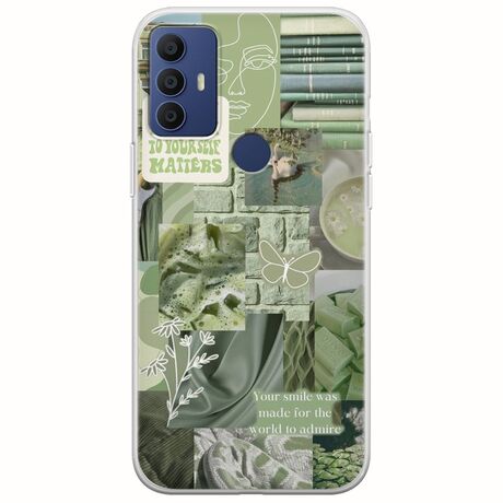 Aesthetic Green TCL 305 / 306 / 30E / 30SE Flexible TPU (Διάφανη Σιλικόνη)