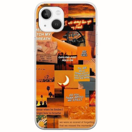 Aesthetic Orange iPhone 14 Flexible TPU (Διάφανη Σιλικόνη)