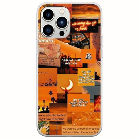 Aesthetic Orange iPhone 14 Pro Flexible TPU (Διάφανη Σιλικόνη)