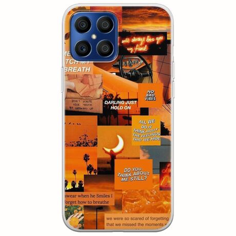 Aesthetic Orange Honor X8 Flexible TPU (Διάφανη Σιλικόνη)