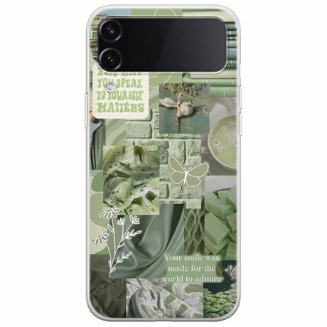 Aesthetic Green Samsung Galaxy Z Flip 4 5G Flexible TPU (Διάφανη Σιλικόνη)