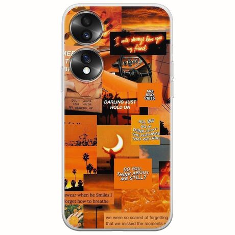 Aesthetic Orange Honor 70 5G Flexible TPU (Διάφανη Σιλικόνη)