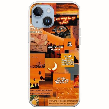 Aesthetic Orange iPhone 15 Flexible TPU (Διάφανη Σιλικόνη)